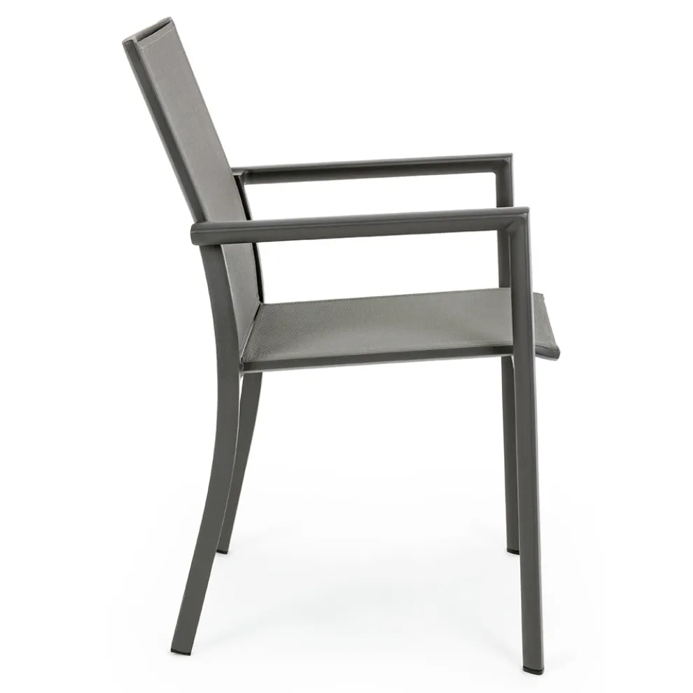 Stapelbarer Außenstuhl aus lackiertem Aluminium, Homemotion, 4 Stück - Vicki