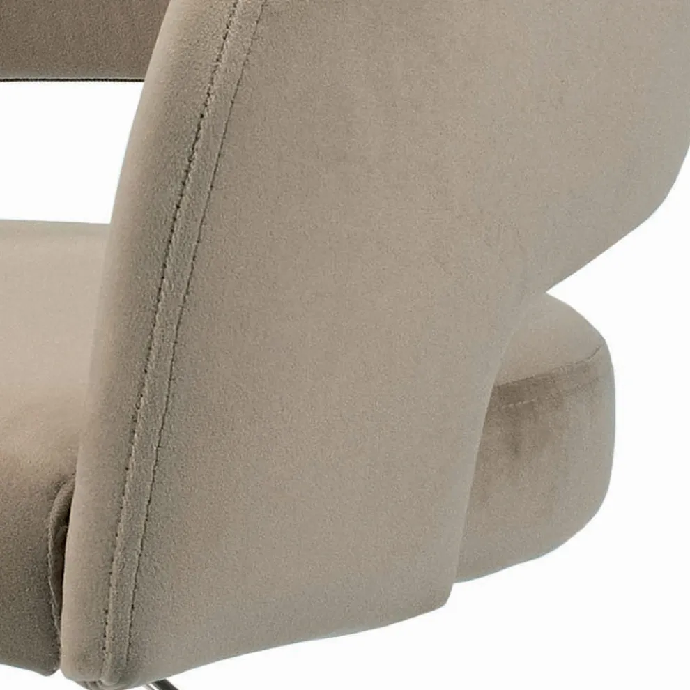 Dreh- und höhenverstellbarer Hocker aus Samt und Stahl – Alassio