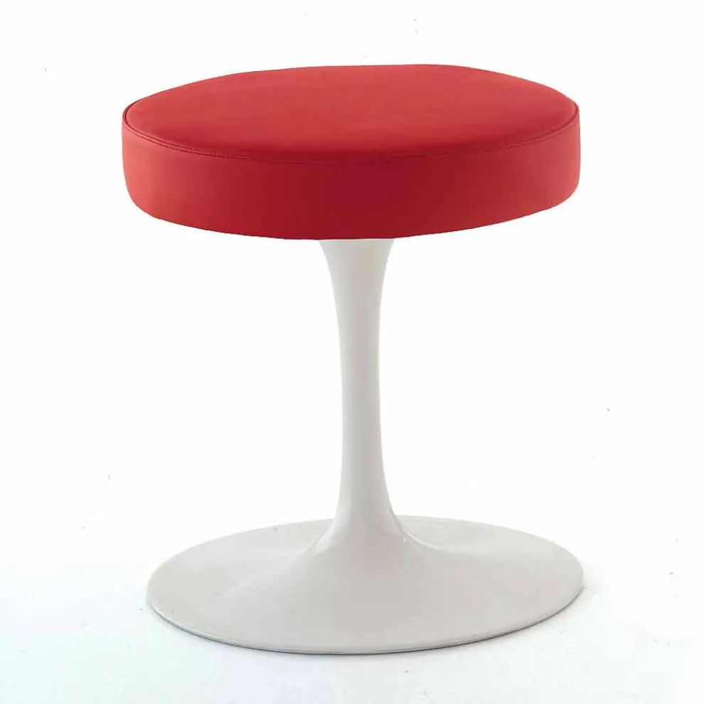 Drehhocker aus lackiertem Aluminium mit Ledersitz Made in Italy - Dacia