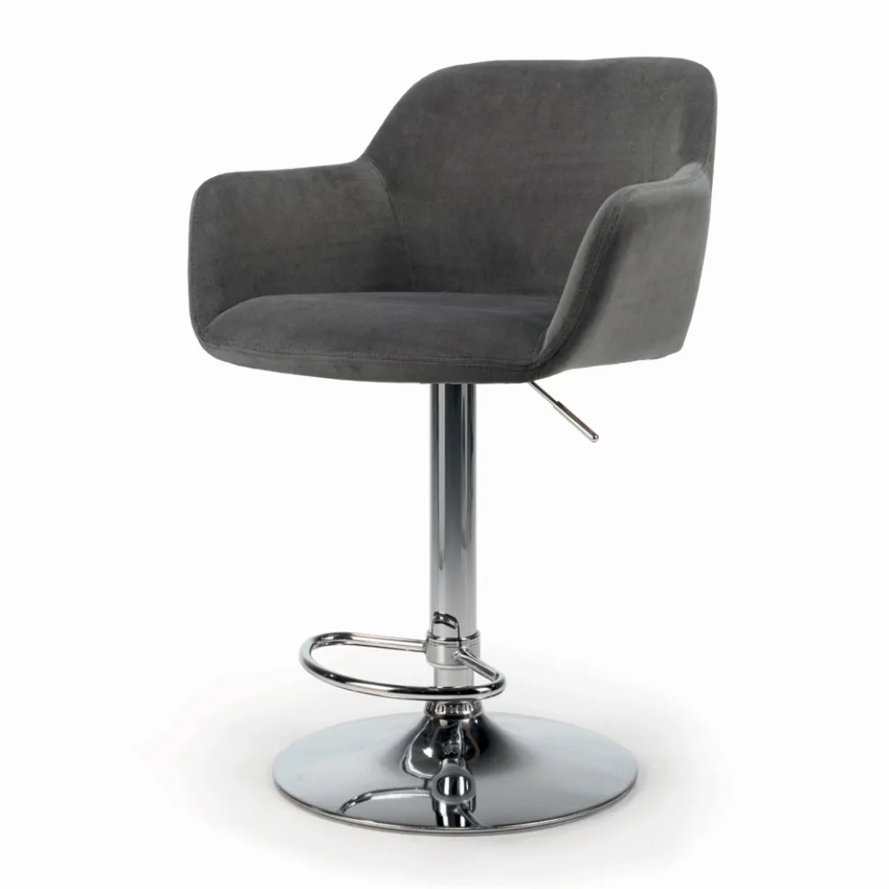 Drehhocker mit gepolstertem Sitz und Stahlgestell, hergestellt in Italien – Arona