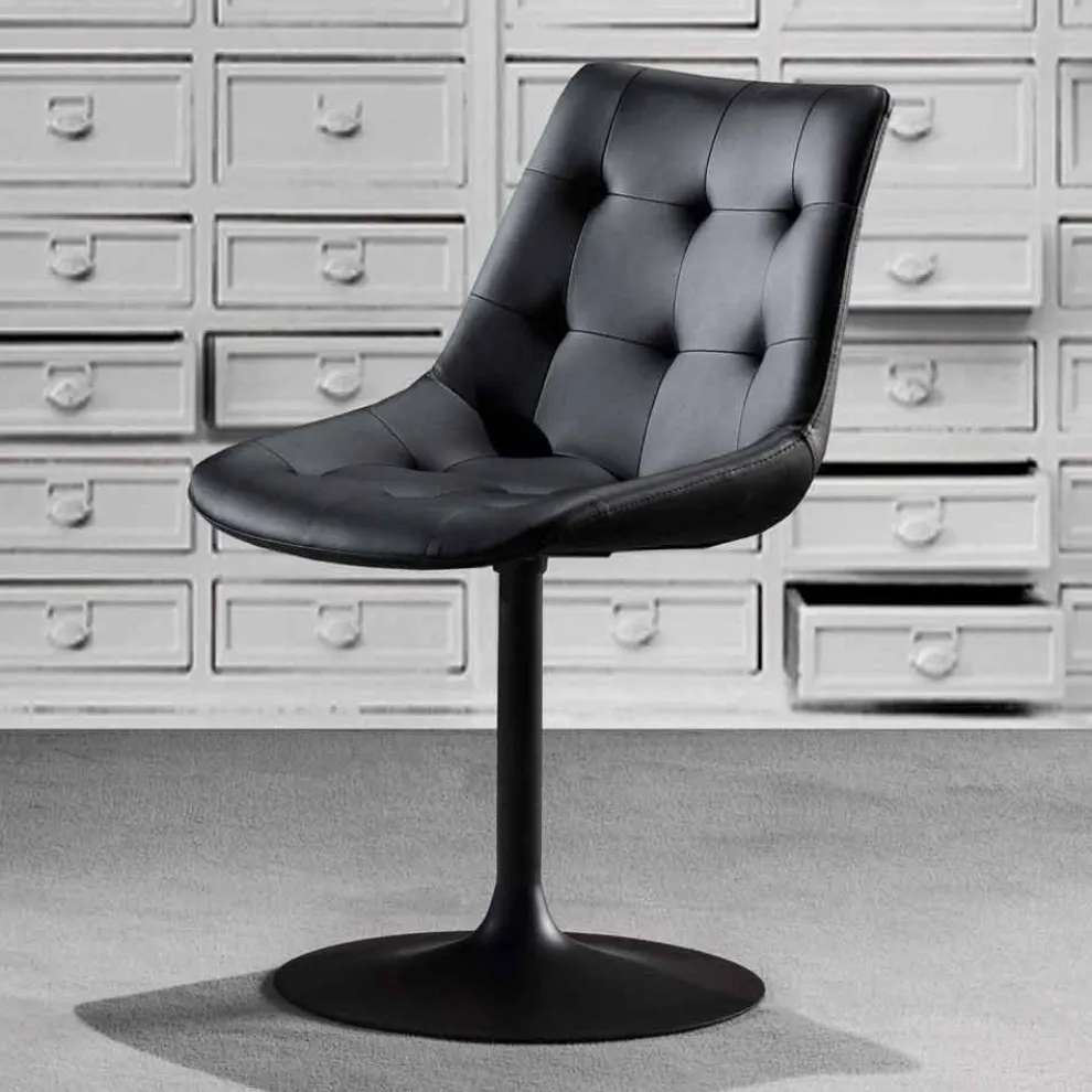 Drehsessel mit Sitzfläche aus Capitonnè Kunstleder - Aura