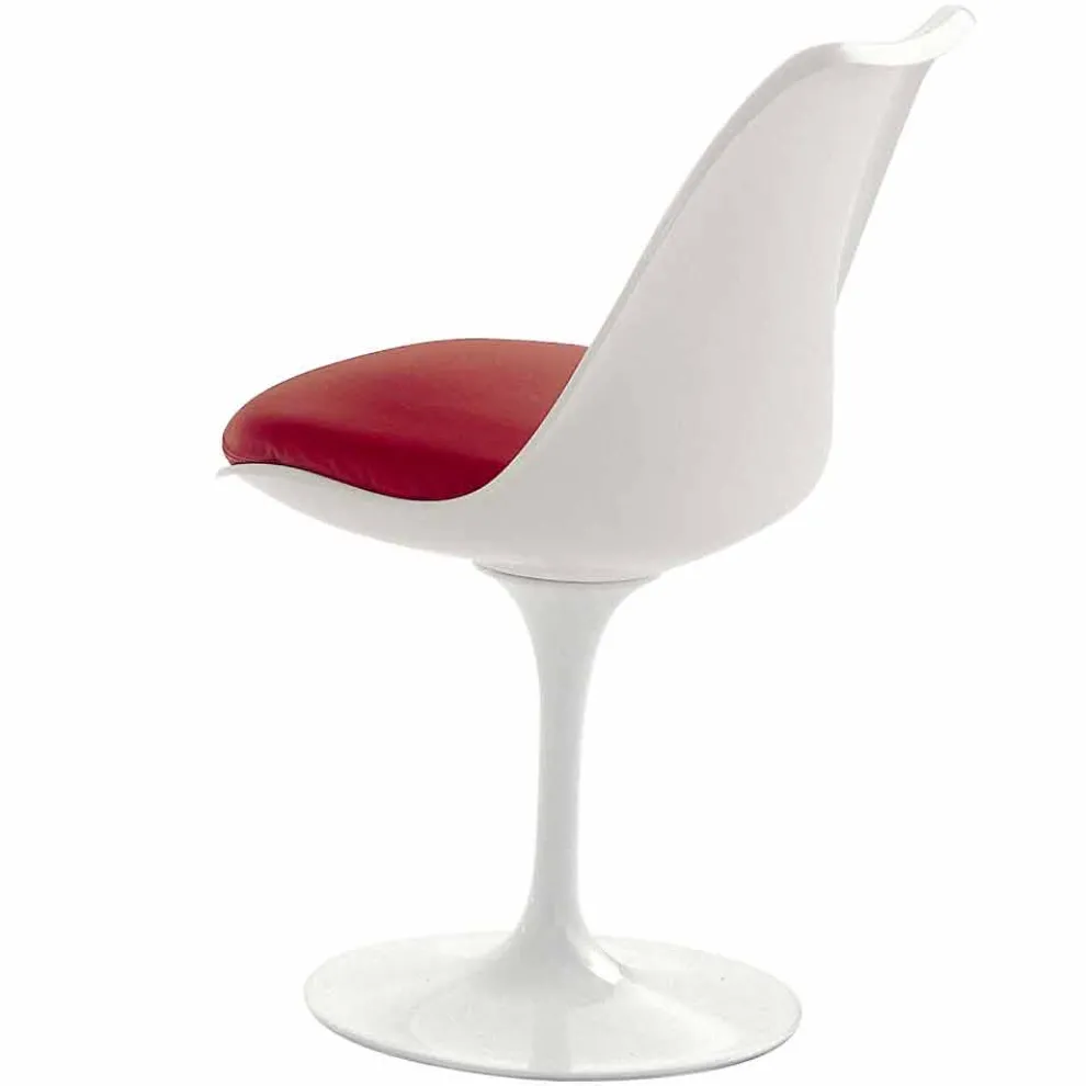 Drehstuhl aus lackiertem Aluminium mit Ledersitz Made in Italy - Cabiria