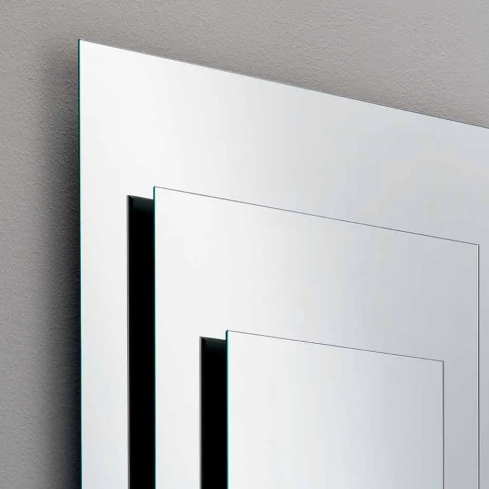 Dreischichtiger Wandspiegel und schwarze Struktur italienisches Design - Plaudio