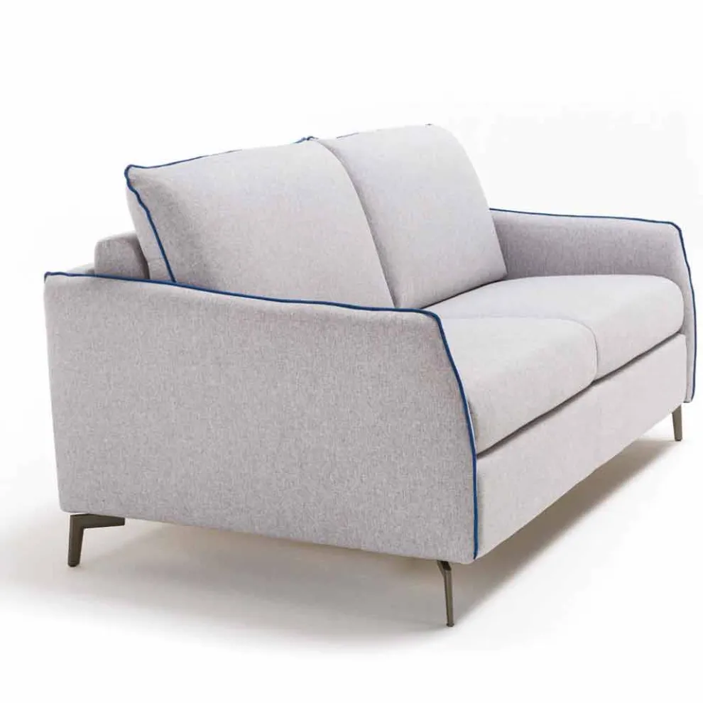 Dreisitzer-Sofa maxi L205cm modernes Design aus Kunstleder/Stoff Erica