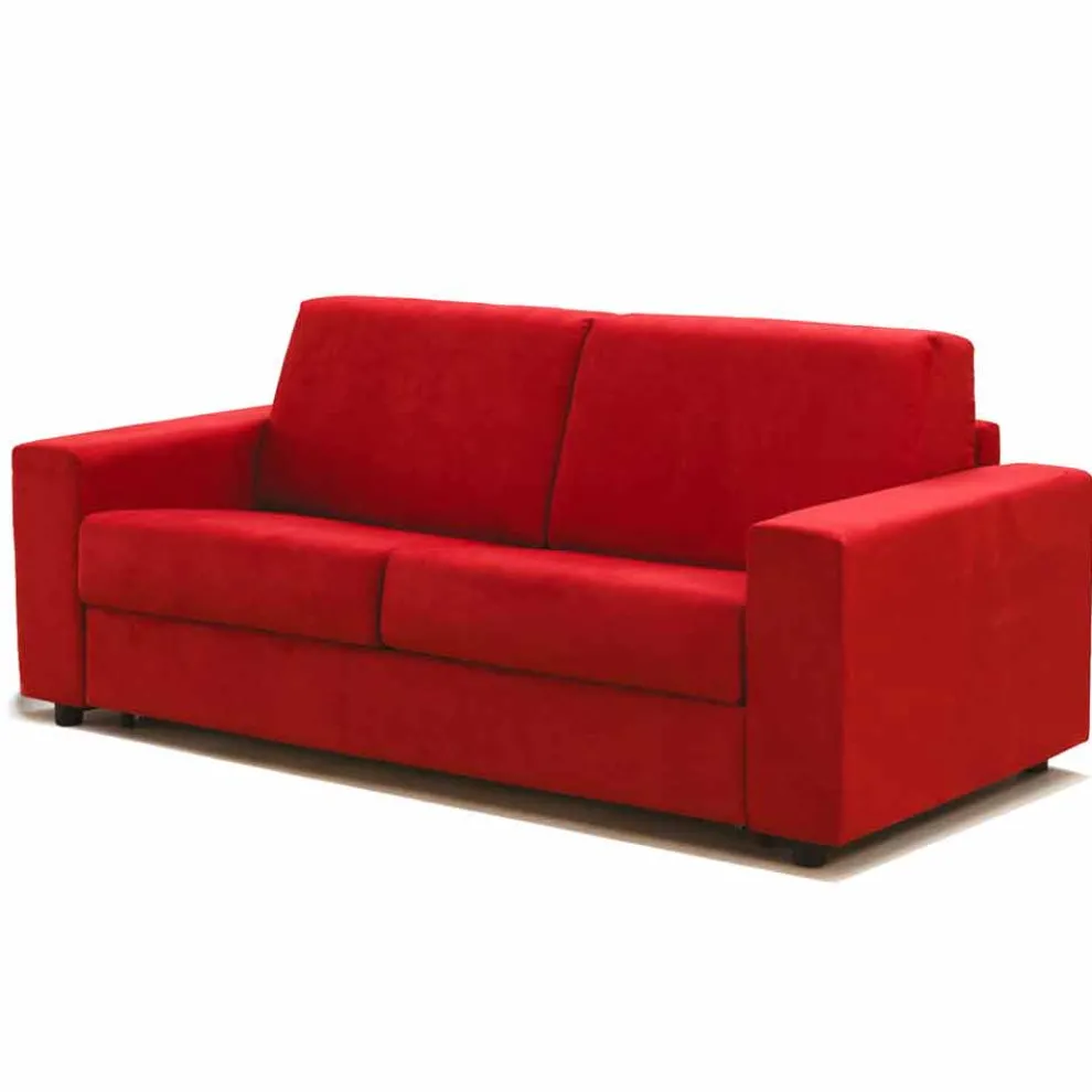 Dreisitzer-Sofa modernes Design aus Kunstleder/Stoff made Italy Mora