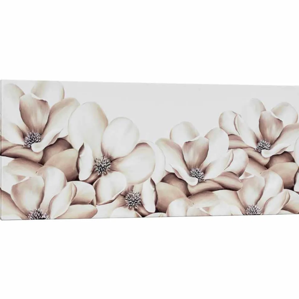 Druck auf Design Blumen Leinwand handdekoriert in Italien Moscal