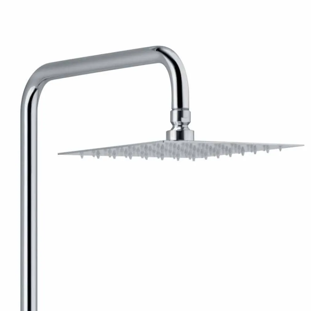 Duschsäule aus verchromtem Messing mit quadratischem Duschkopf Made in Italy - Griso