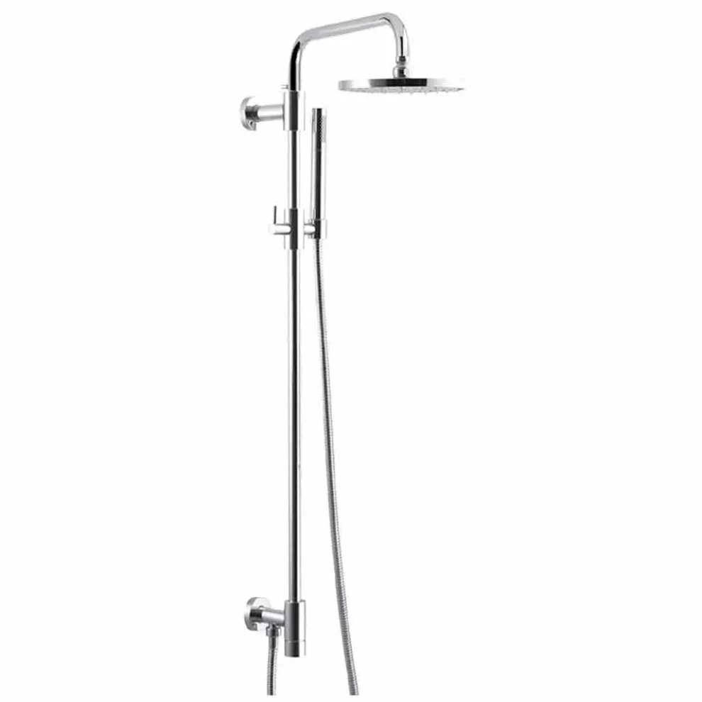 Duschsäule aus verchromtem Messing mit Duschkopf aus Stahl Made in Italy - Daino