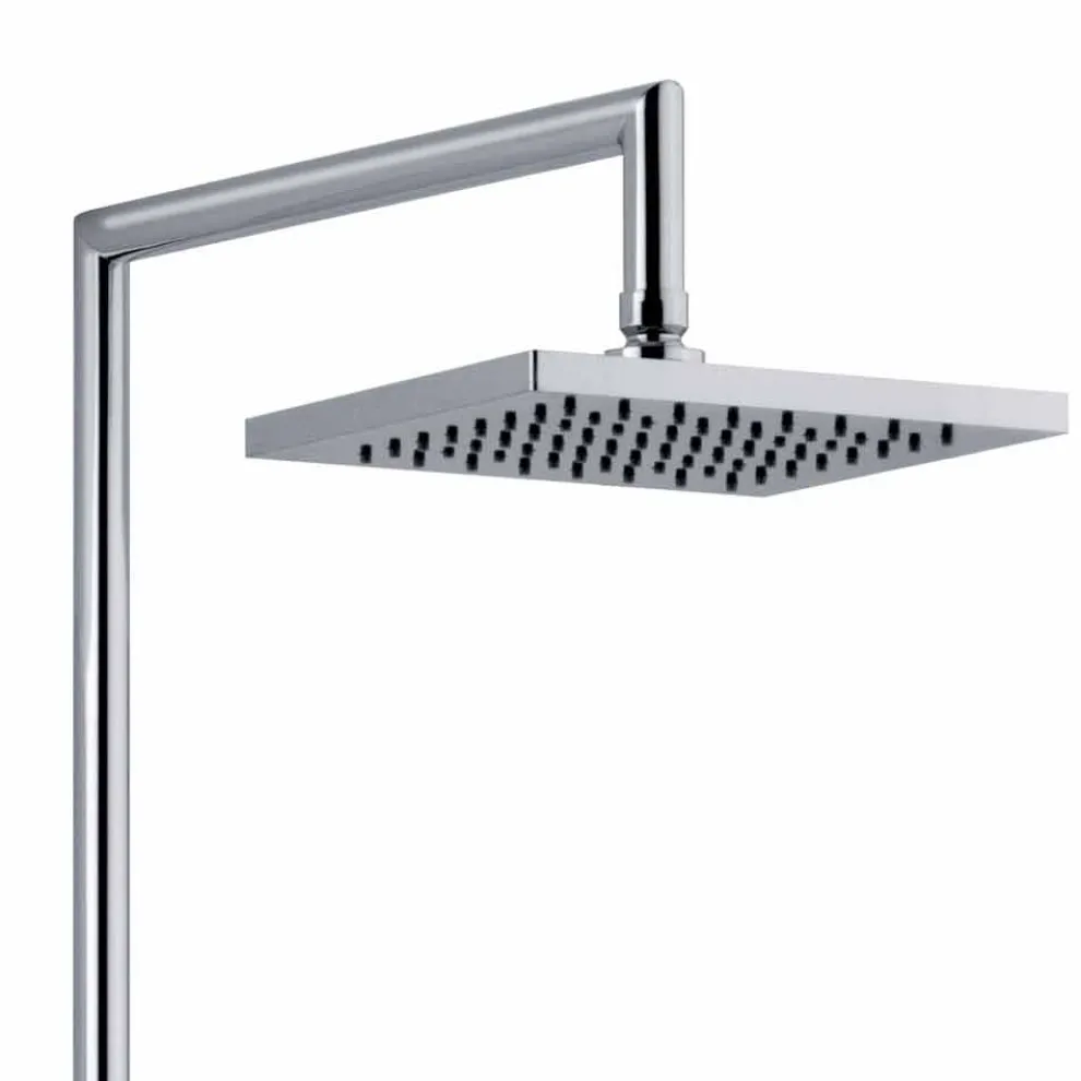 Duschsäule aus verchromtem Messing mit Duschkopf und flexiblem Schlauch Made in Italy - Cunio