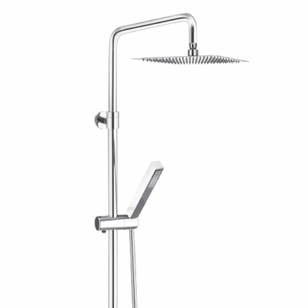 Duschsäule aus verchromtem Messing mit quadratischem Duschkopf Made in Italy - Studio