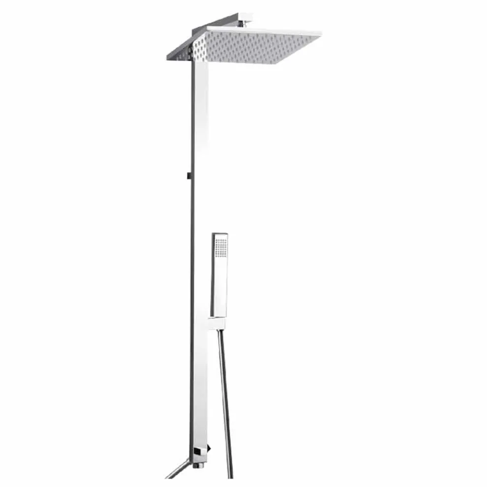 Duschsäule aus verchromtem Messing mit Duschkopf aus Stahl Made in Italy - Marlo
