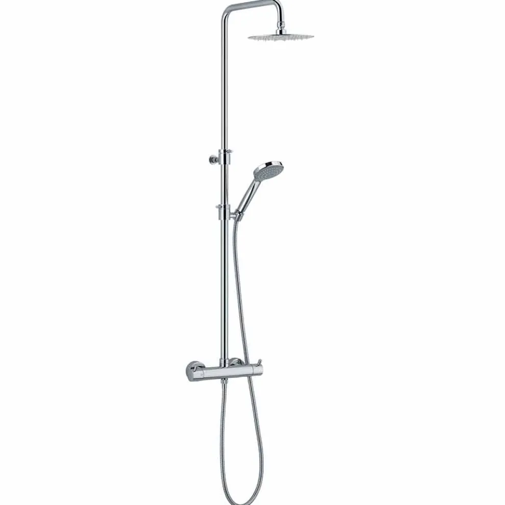 Duschsäule aus verchromtem Messing mit rundem Duschkopf Made in Italy - Griso