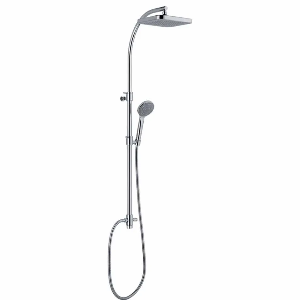 Duschsäule mit Umsteller und quadratischem Duschkopf Made in Italy - Silber