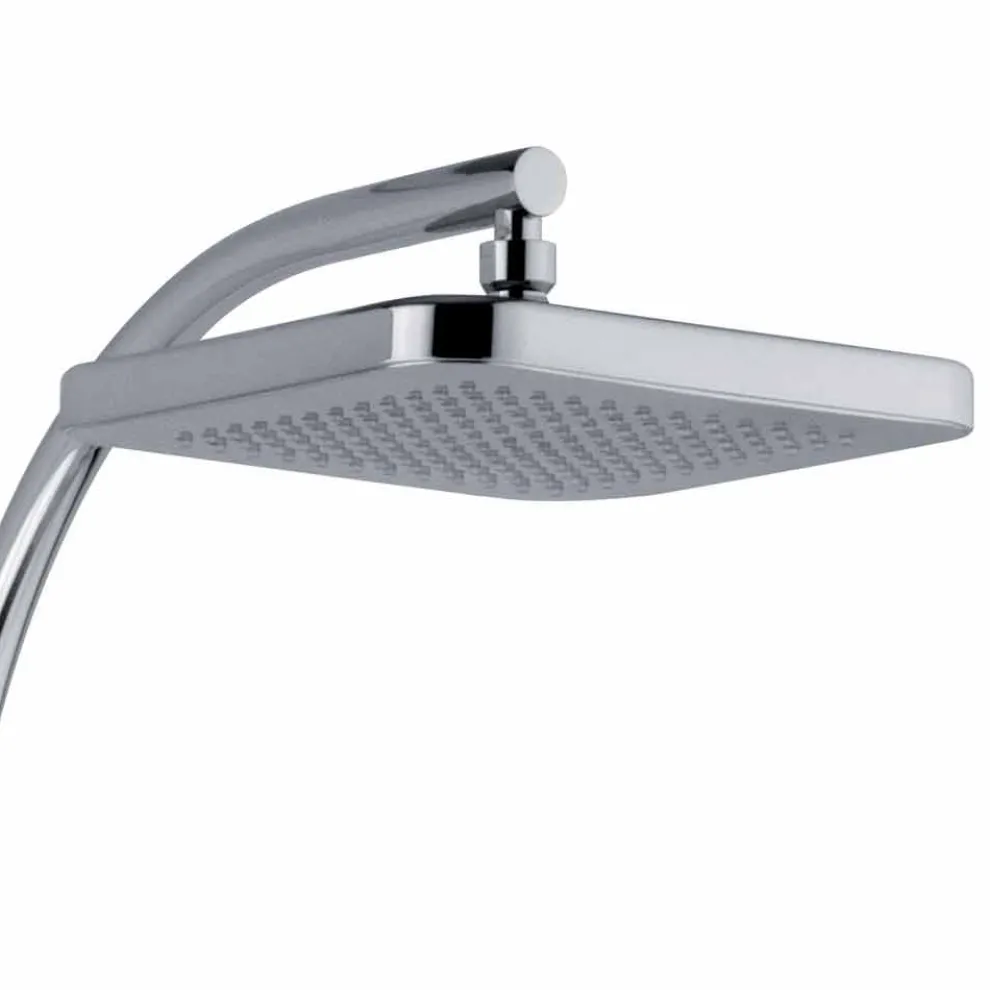 Duschsäule mit Umsteller und quadratischem Duschkopf Made in Italy - Silber