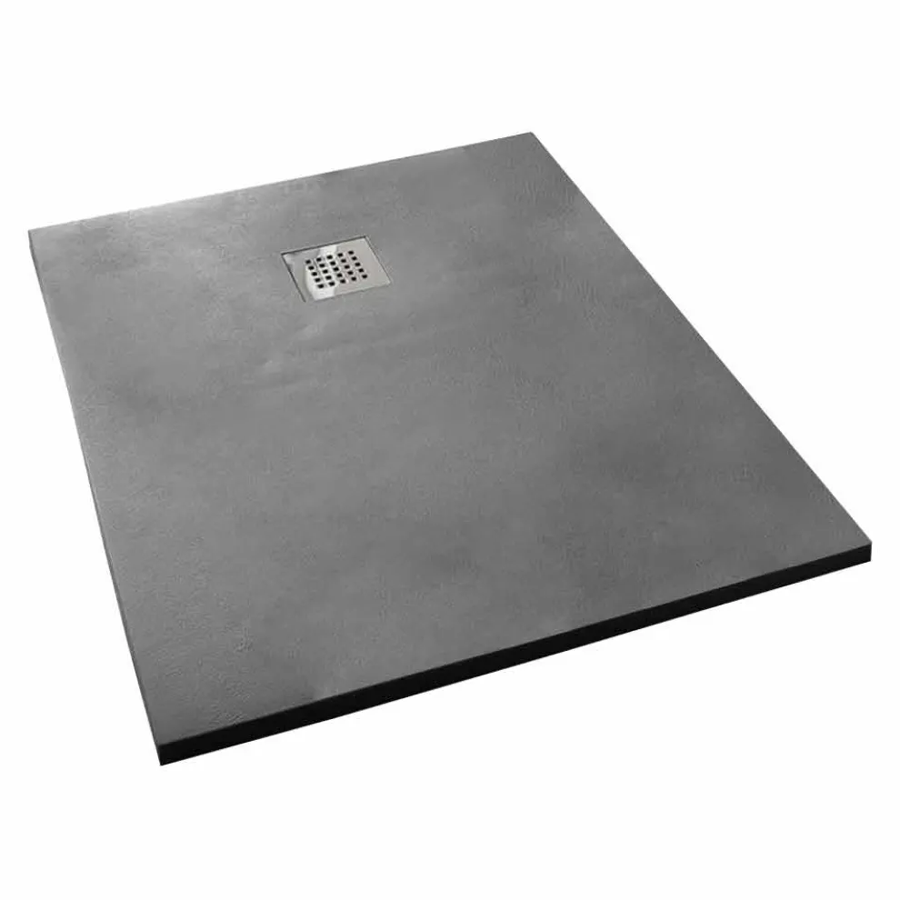 Duschwanne 100x70 Modernes Design in Weiß oder Grau - Cupio Concrete Effect