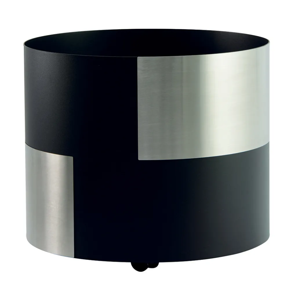 Moderner Holzhalter aus Metall mit Rädern, hergestellt in Italien – Bleistift