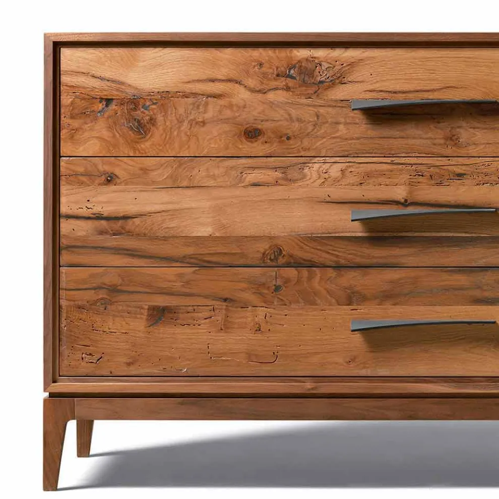 Kommode mit 3 Schubladen in modernem Design, L131xP55xH80cm Sandro