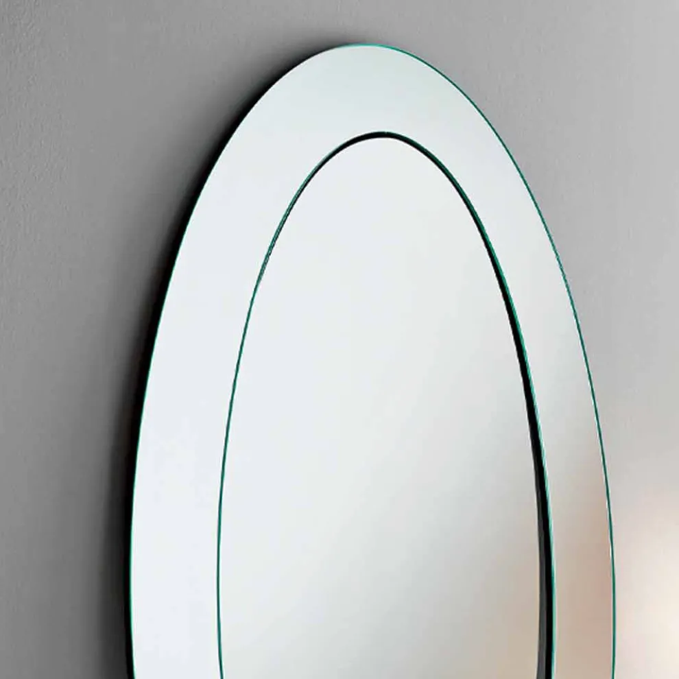 Moderner ovaler freistehender Spiegel mit geneigtem Rahmen Made in Italy - Salamina