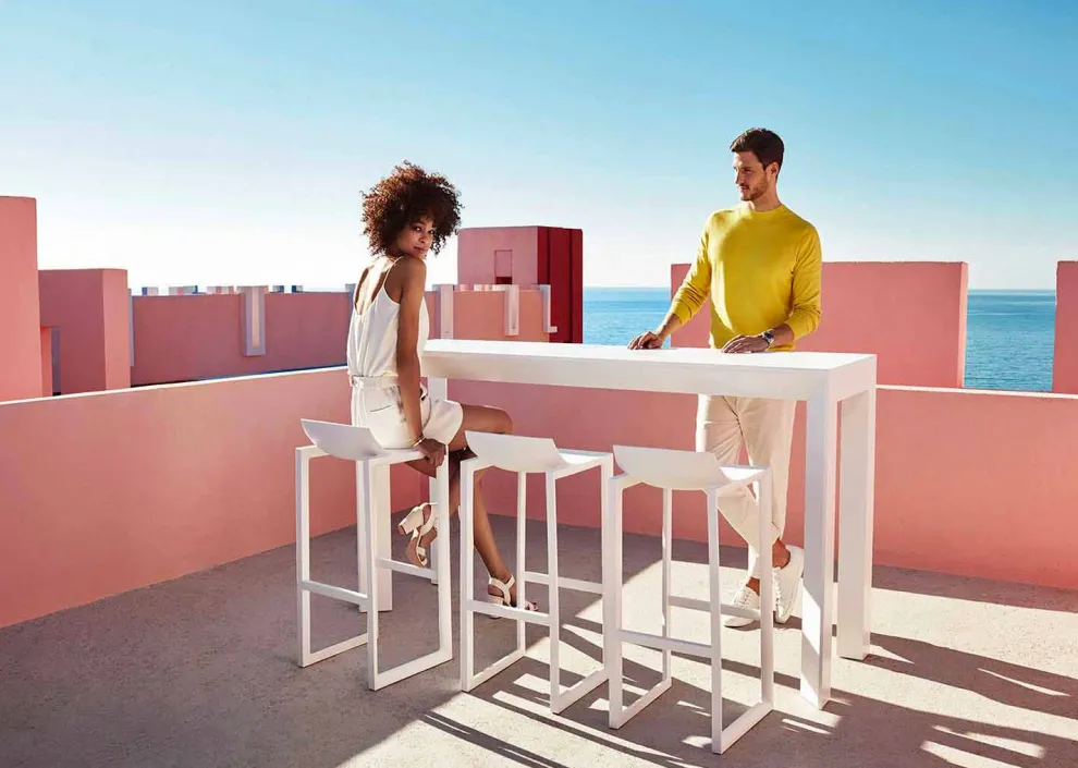 Wallstreet Outdoor Hocker von Vondom aus Polypropylen mit Glasfaser, 2 Stücke