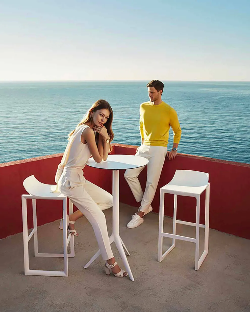 Wallstreet Outdoor Hocker von Vondom aus Polypropylen mit Glasfaser, 2 Stücke