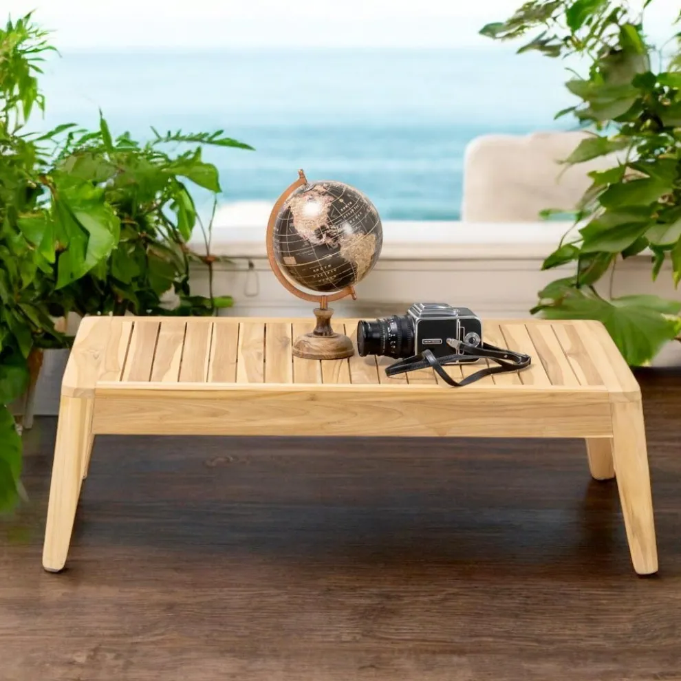 Outdoor-Couchtisch aus natürlichem Teakholz - Jhon