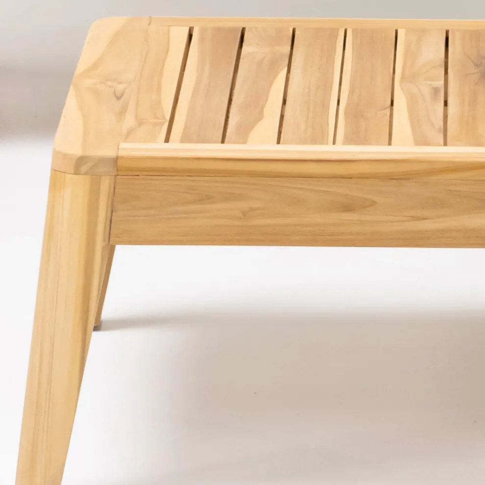 Outdoor-Couchtisch aus natürlichem Teakholz - Jhon