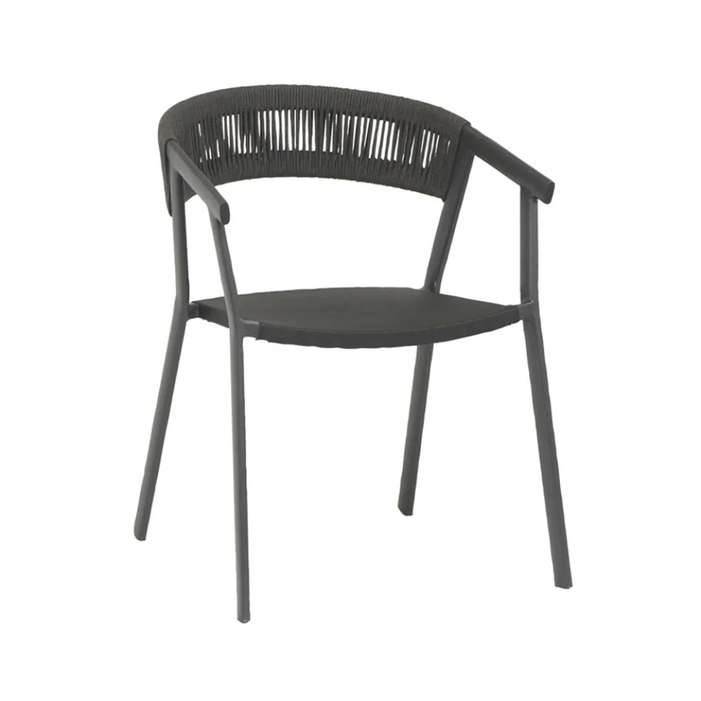 Outdoor-Stuhl mit Aluminiumstruktur und Seilrückenlehne 2-teilig - Turbo