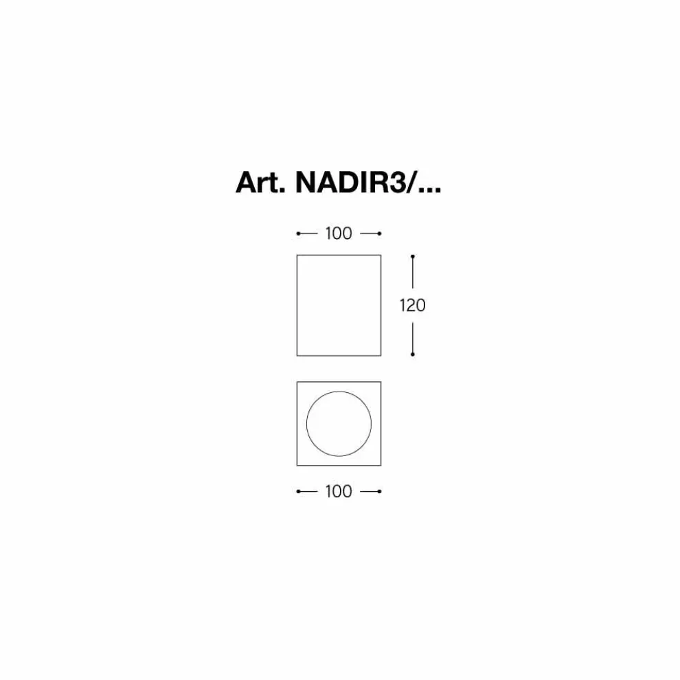 Eckige Deckenleuchte für den Außenraum Nadir 3 Aldo Bernardi