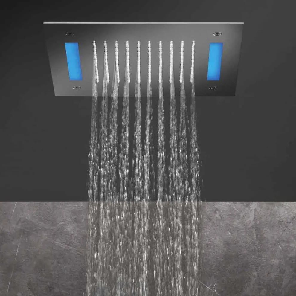 Edelstahl Single Jet Duschkopf mit LED-Farbtherapie Made in Italy - Sauron