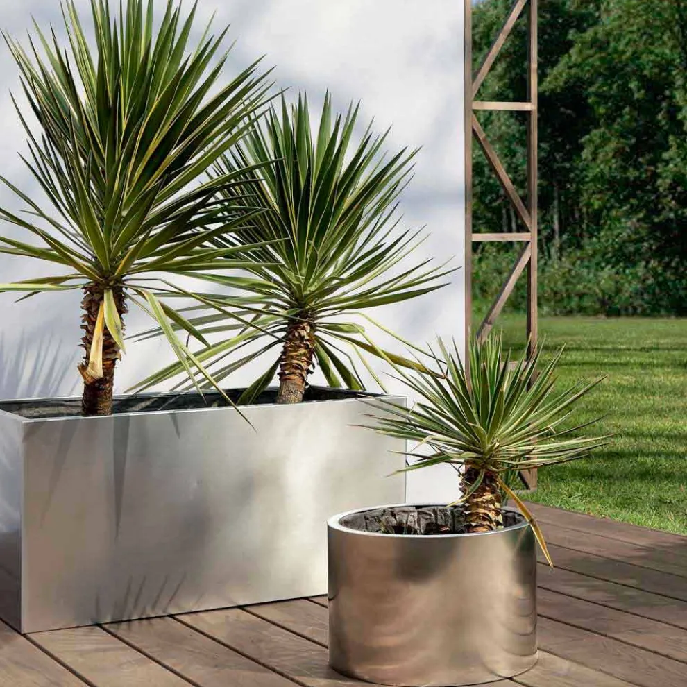 Gartenpflanzgefäß mit rundem oder rechteckigem Design aus Stahl Made in Italy - Philly