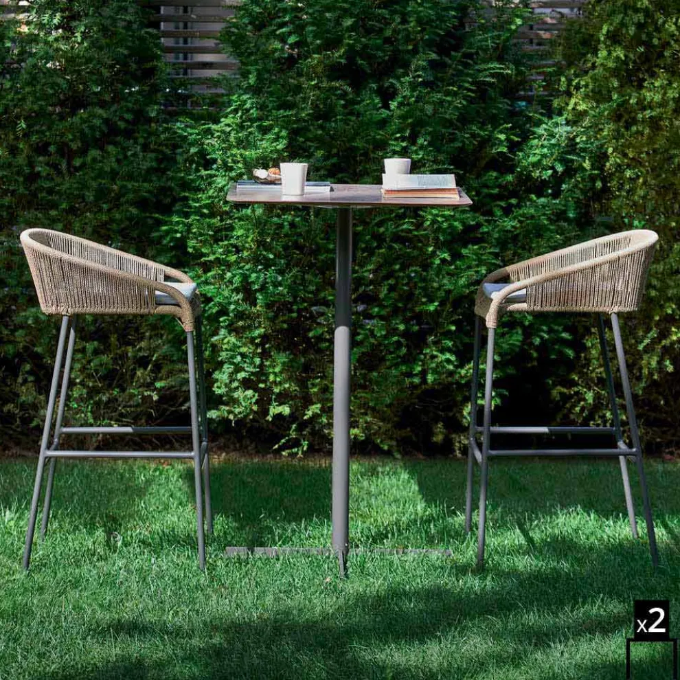 Sitzhocker handgeflechtet 2 Teile Varaschin