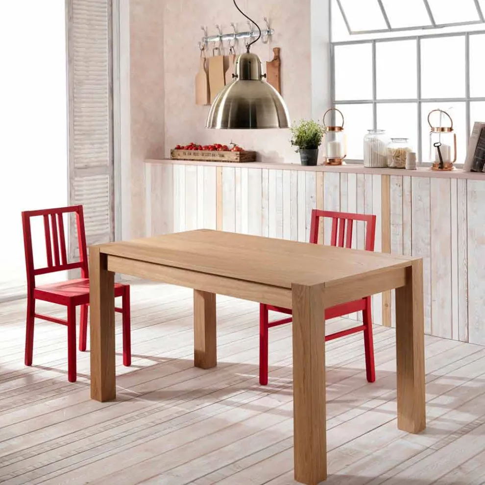 Eichenholz Esstisch verlängerbar Fedro, Made in Italy