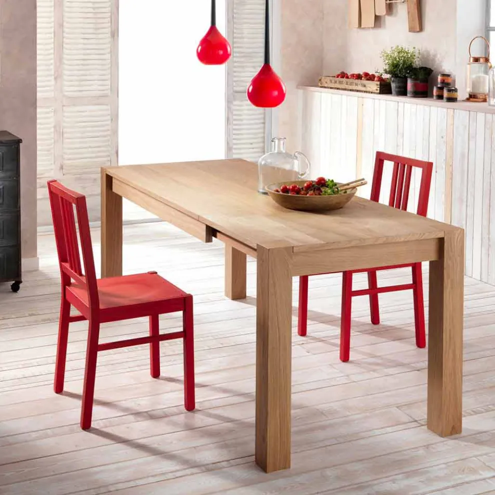 Eichenholz Esstisch verlängerbar Fedro, Made in Italy