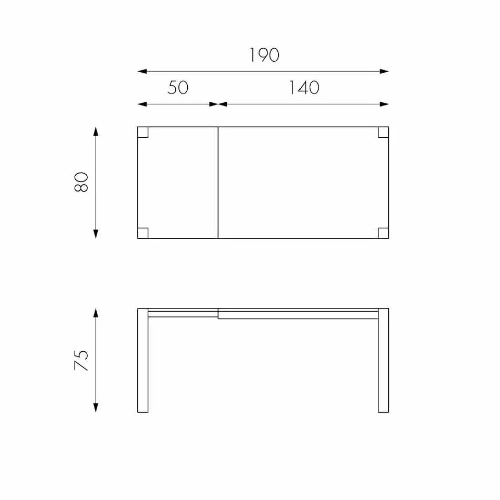 Eichenholz Esstisch verlängerbar Fedro, Made in Italy