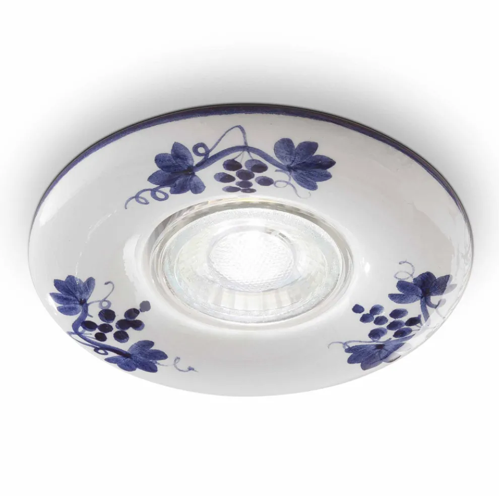 Einbaustrahler handdekoriert aus Keramik von Ferroluce Pescara