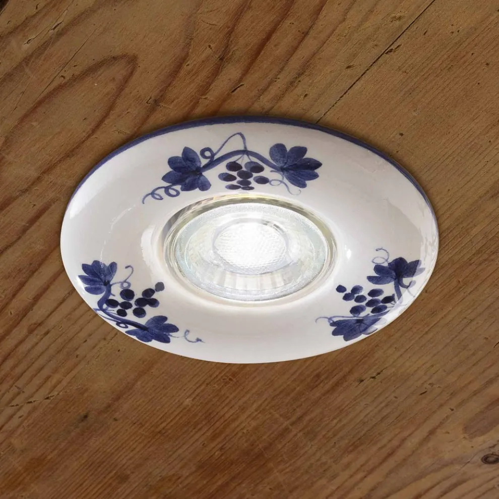 Einbaustrahler handdekoriert aus Keramik von Ferroluce Pescara