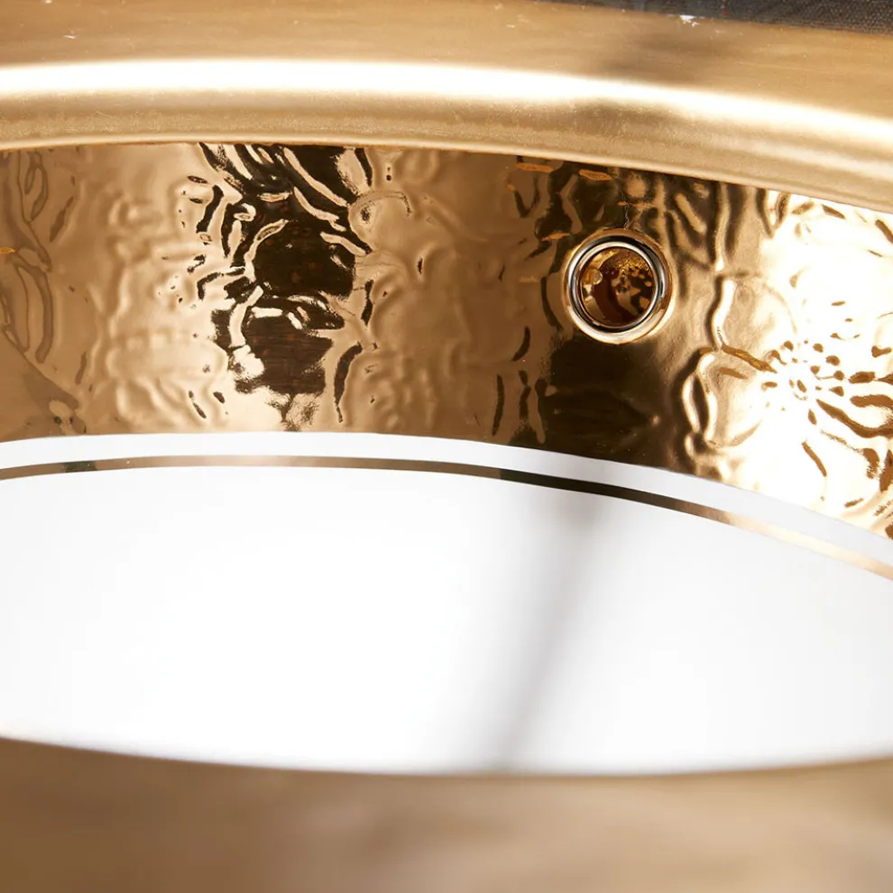 Einbauwaschbecken aus Schamott mit Band in verschiedenen Ausführungen, hergestellt in Italien – Erioli