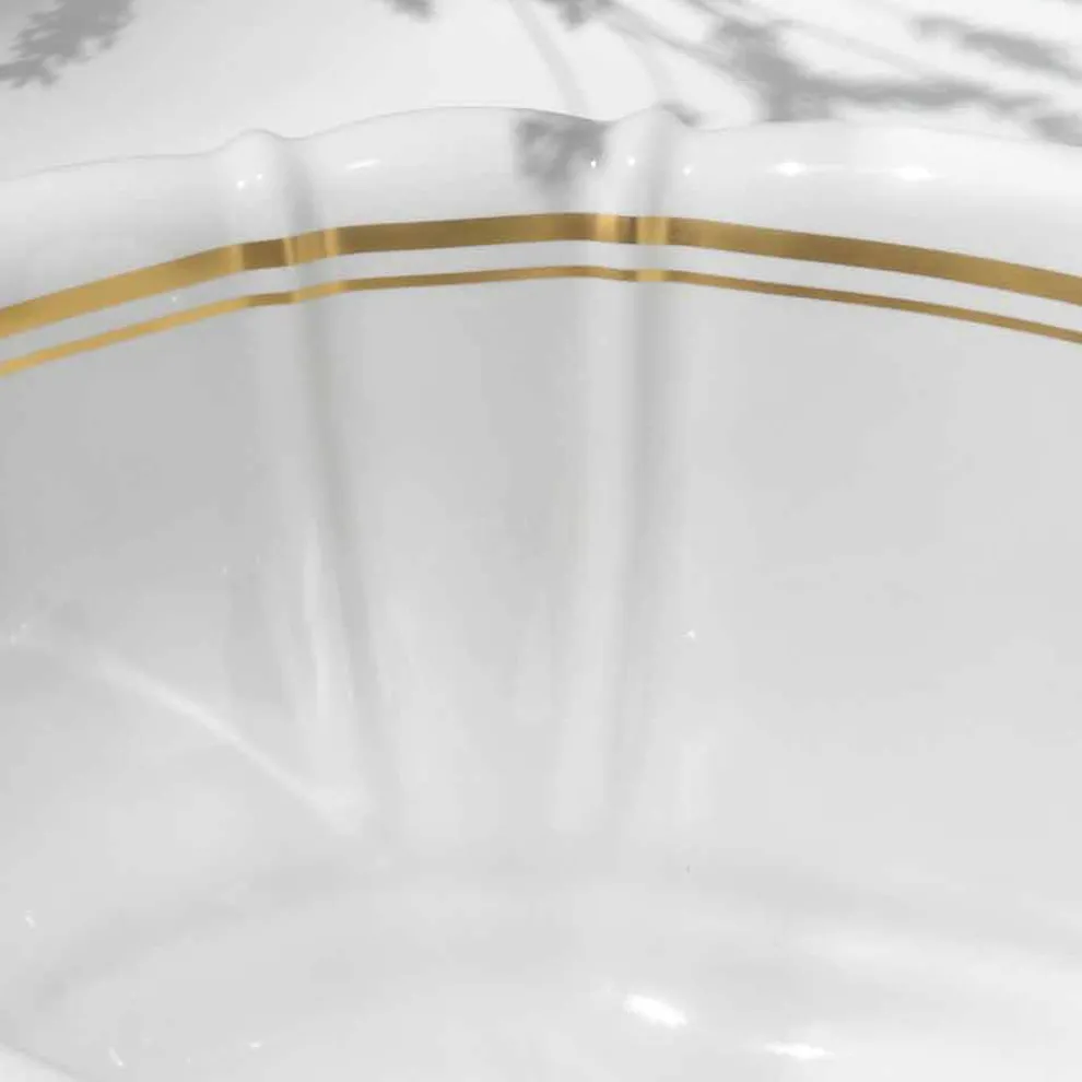 Einbauwaschbecken aus Porzellan aus Gold 24 Karat, Santiago