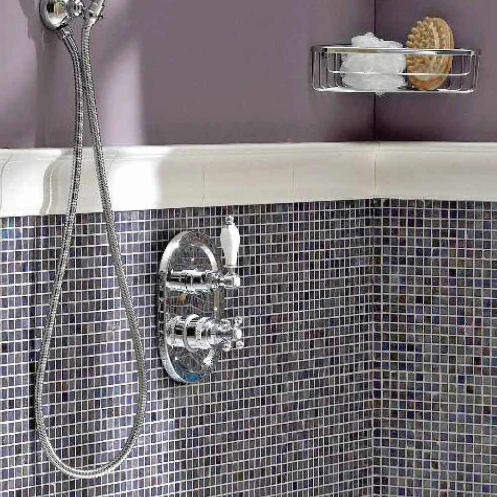 Eingebaute Thermostatdusche mit Vintage-Design aus Messing Made in Italy - Elisea