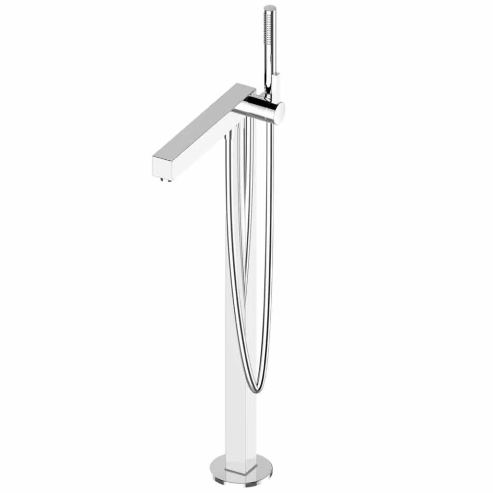 Einhebelmischer für freistehende Badewanne aus verchromtem Messing - Girino