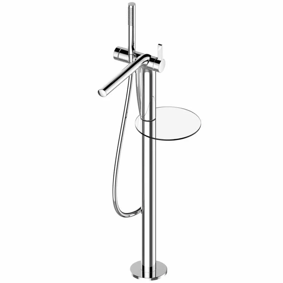 Einhebelmischer für freistehende Badewanne mit Messinghandbrause - Pinto