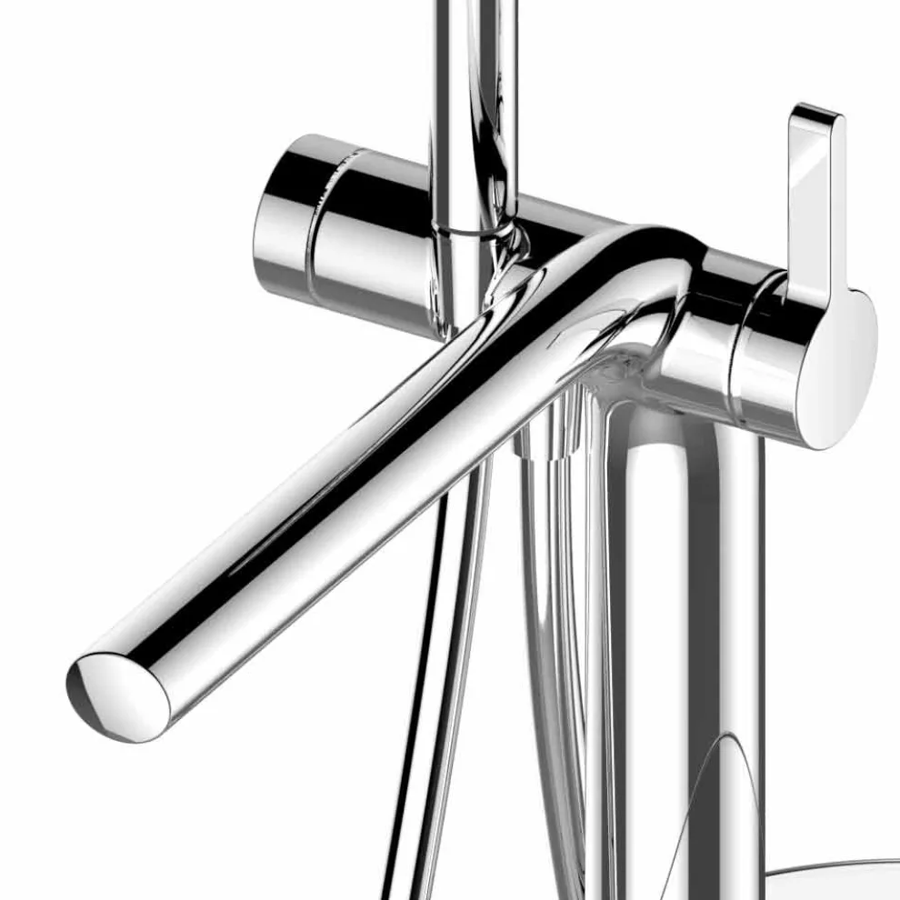 Einhebelmischer für freistehende Badewanne mit Messinghandbrause - Pinto