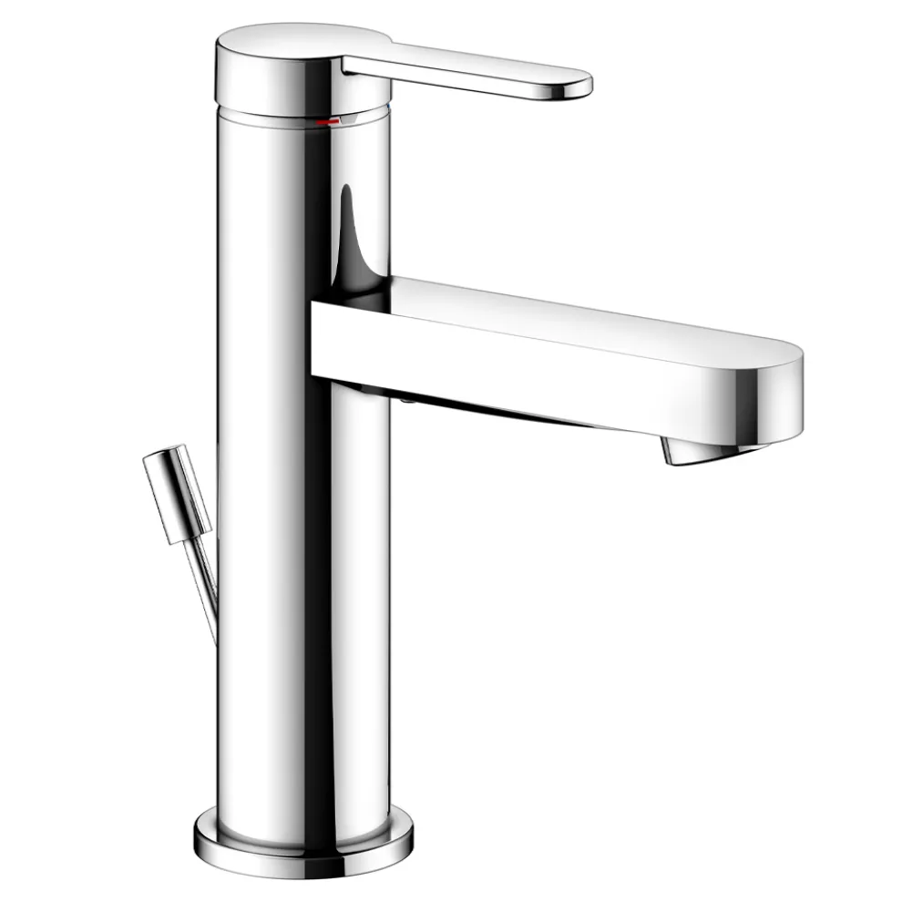 Einhebel-Waschtischmischer mit flachem Design aus verchromtem Messing - Agenore