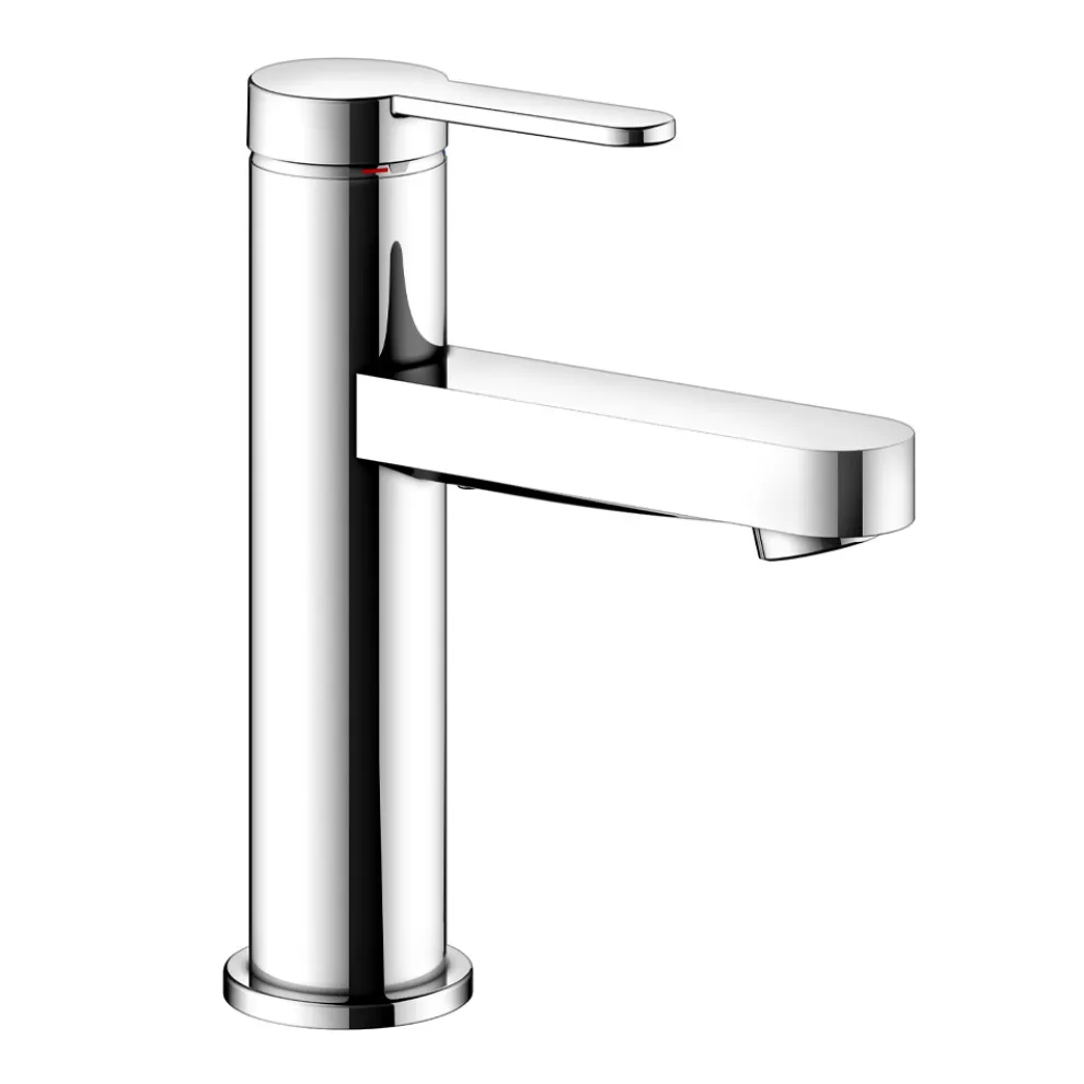 Einhebel-Waschtischmischer mit flachem Design aus verchromtem Messing - Agenore