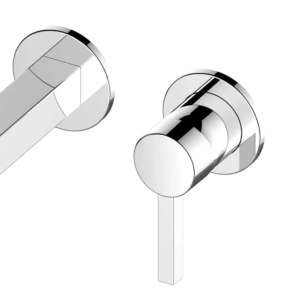 Einhebel-Waschtischmischer zur Wandmontage aus verchromtem Messing - Erik