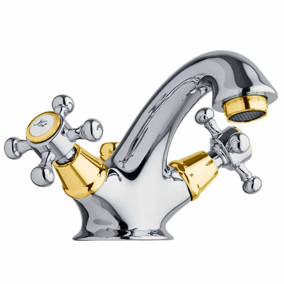 Einlochiger Messing-Waschtischarmatur mit Made in Italy-Ablauf - Lisca