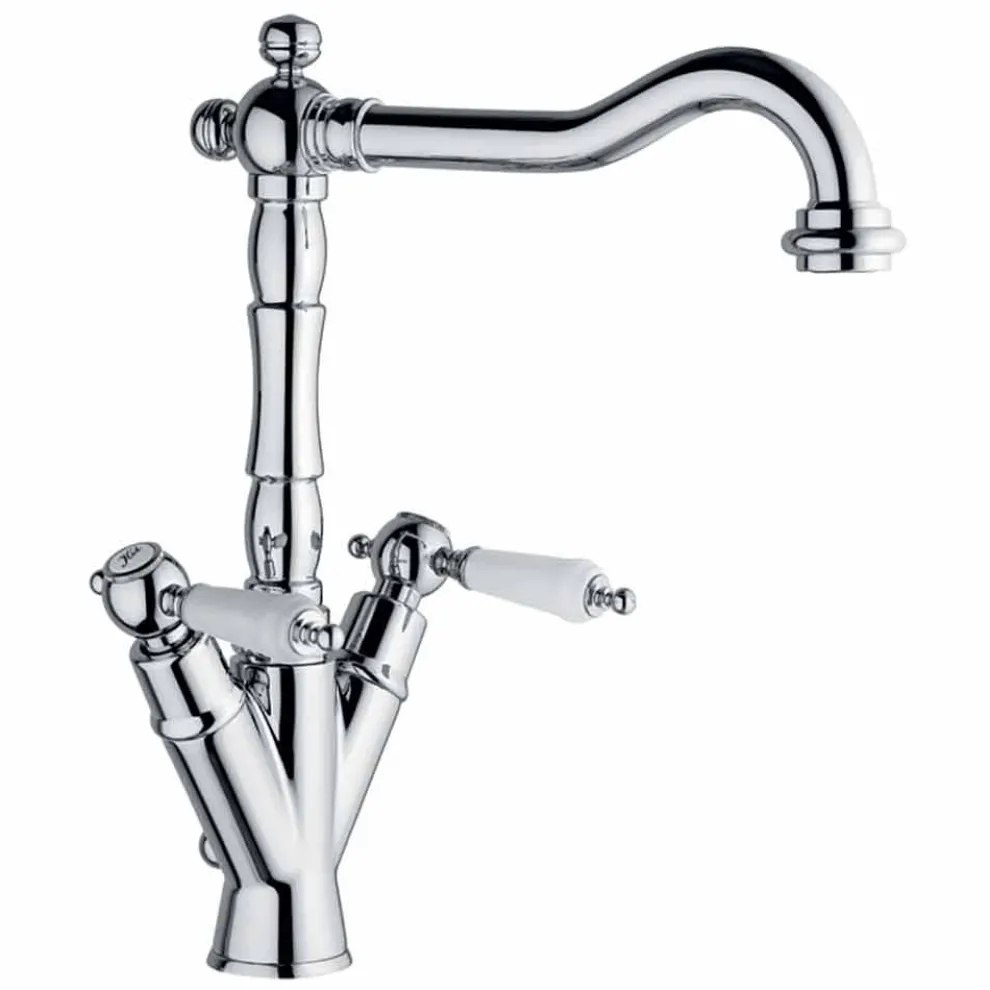 Einlochmischer für klassisches Waschbecken aus Messing Made in Italy - Shelly