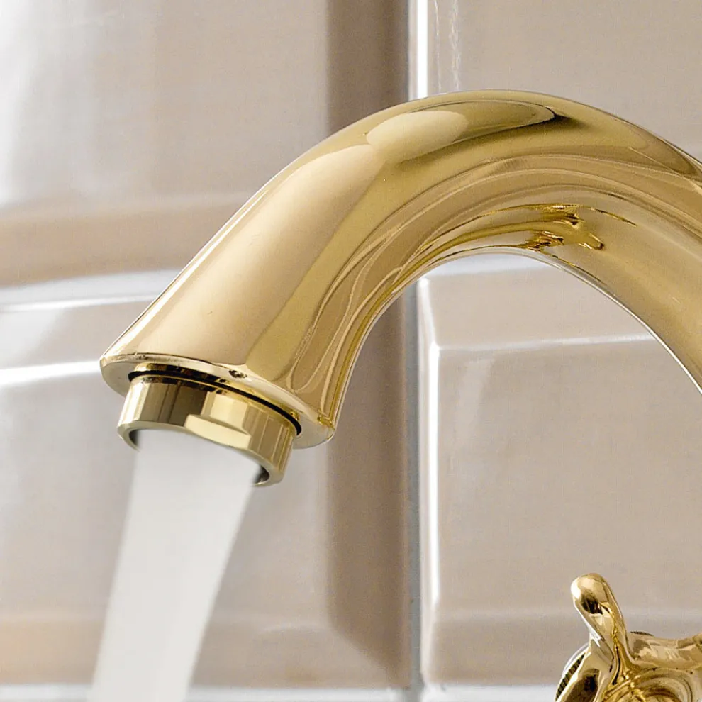 Einloch-Waschtischarmatur aus Messing Klassische Schmetterlingsgriffe - Fioretta