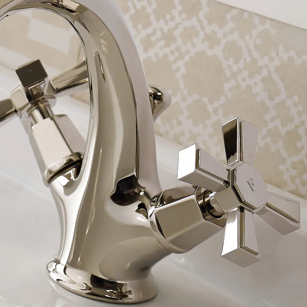 Einloch-Waschtischmischer im Vintage-Design aus Messing Made in Italy - Silvana