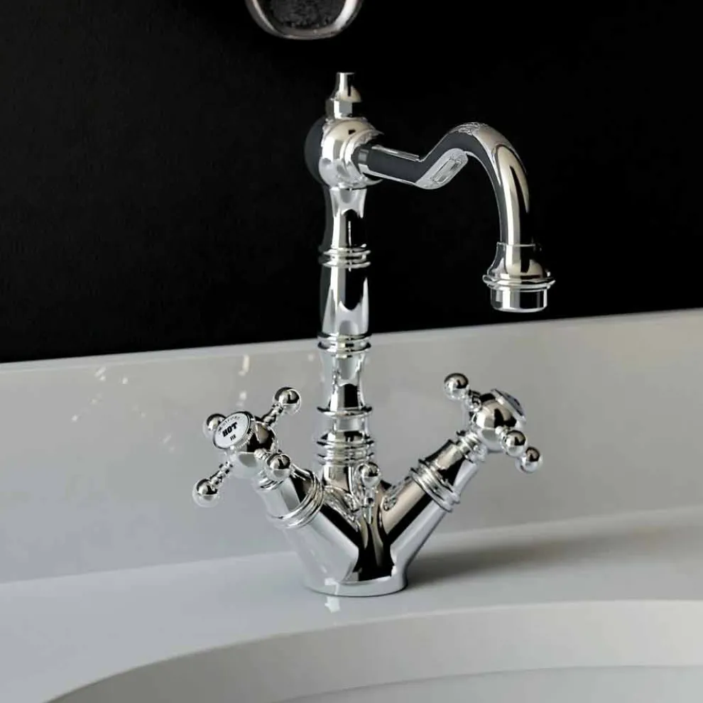 Einloch-Waschtischmischer aus verchromtem Messing Made in Italy - Binsu